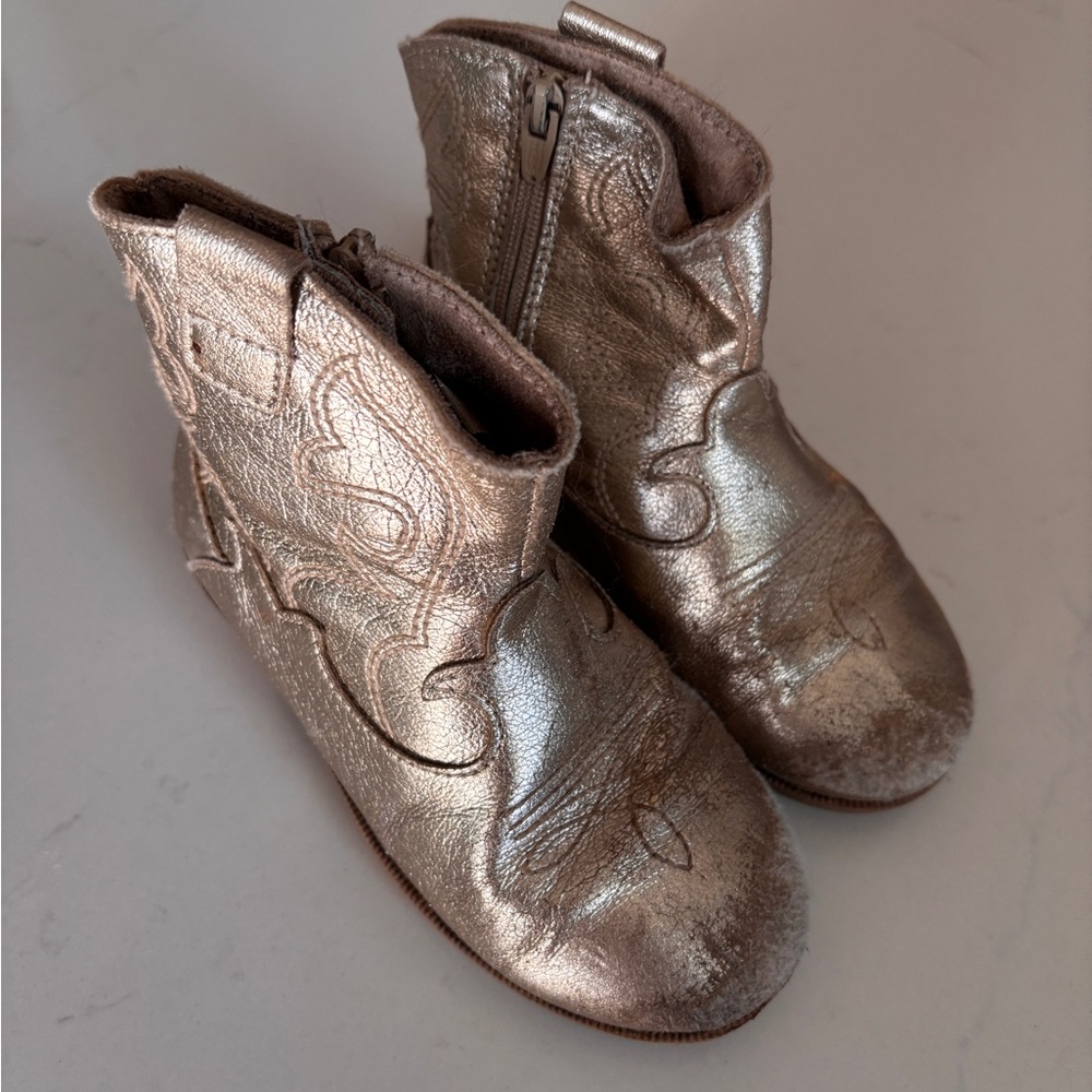 Zara Gold Western Boots